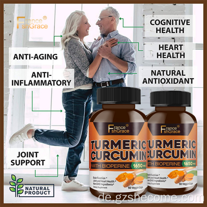 Kurkuma -Curcumin mit Bioperin -Curcuminoidenkapseln
